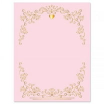 Gilded Romance Letter Papers - Set of 25 Valentine'stationery papers are 8 1/2" x 11", compatible computer paper, great for Weddings Announcements, Anniversary Invitations, Valentine's Day Party