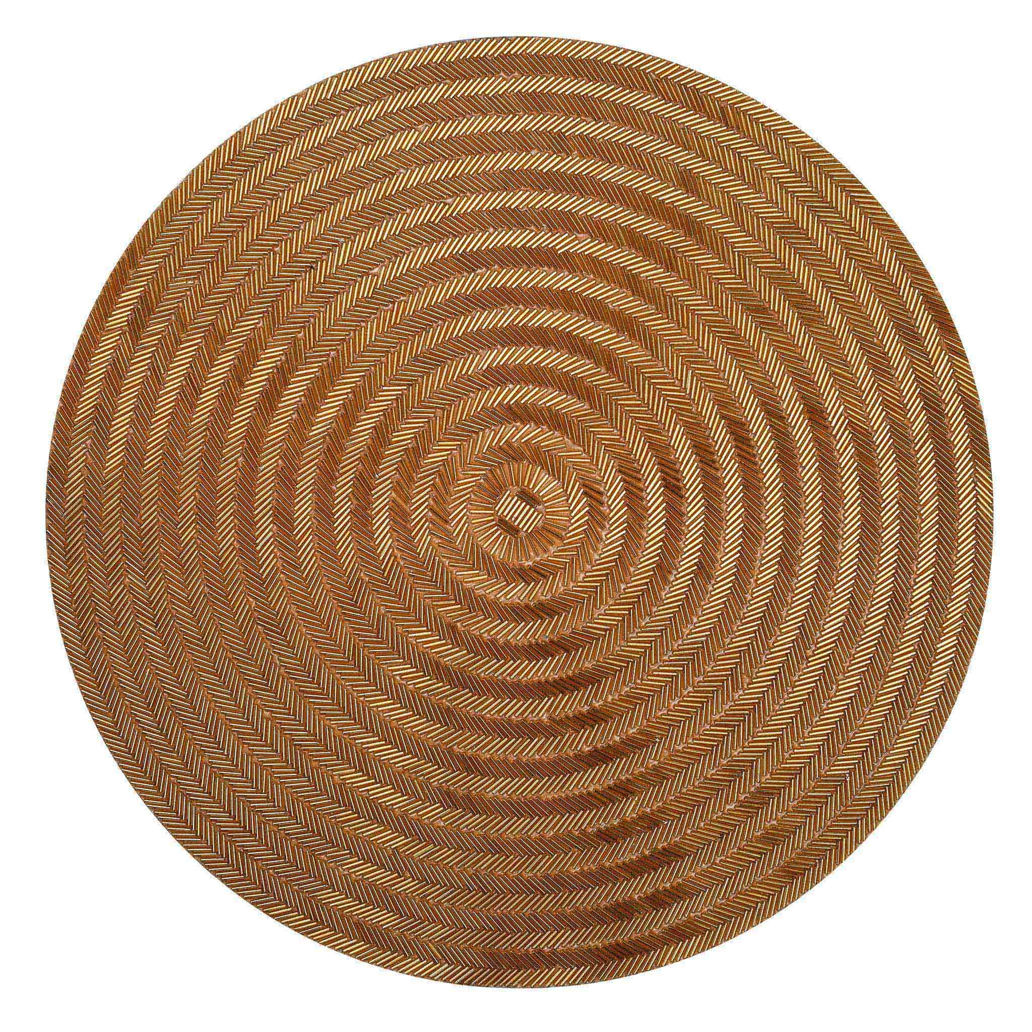 Gilded Round Beaded Placemat - Gold