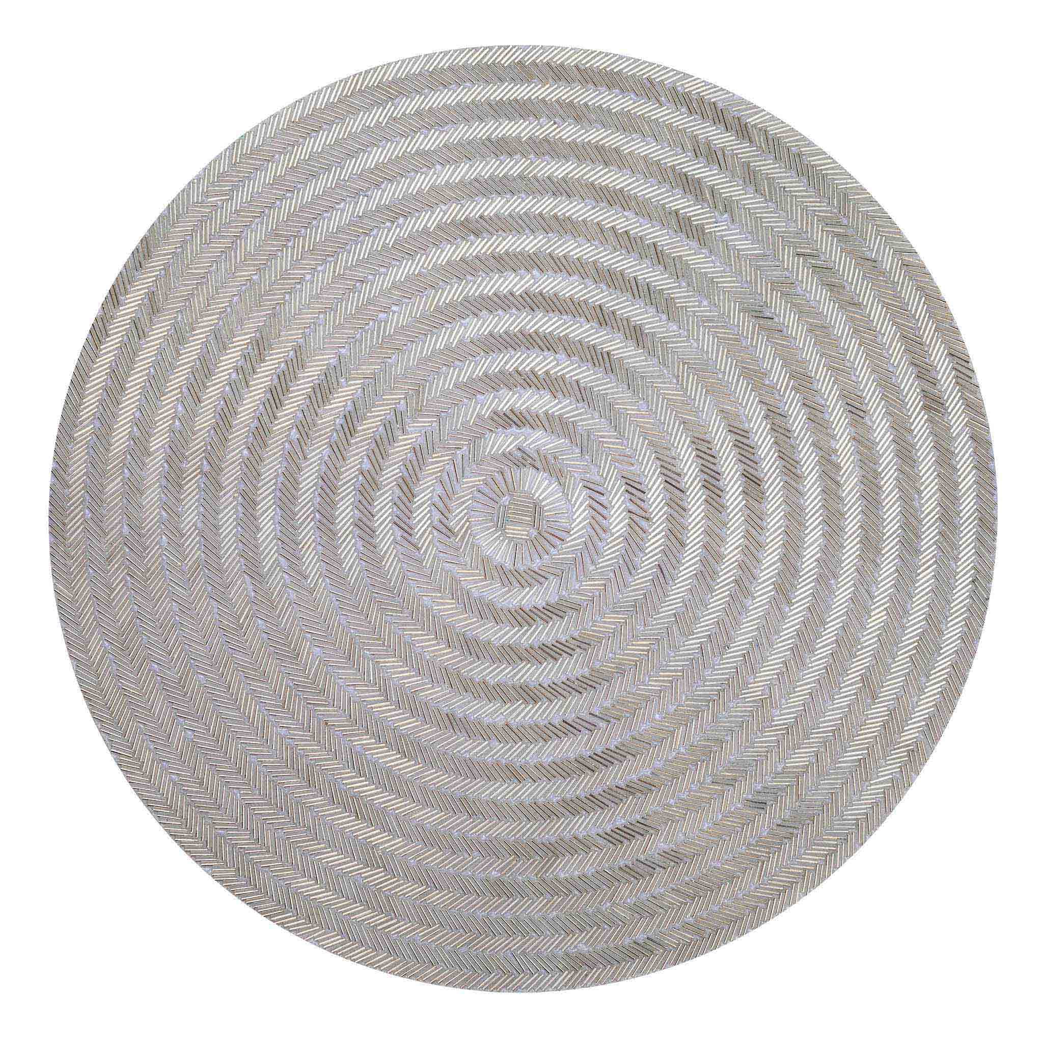 Gilded Round Beaded Placemat - Silver