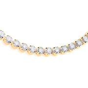 Gilded Silver Jewelco London CZ 4 Claw Classic Line Tennis Bracelet 4mm