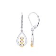 thumbnail image 1 of Gilded Silver Jewelco London CZ Trilogy Pear Tear Drop Earrings, 1 of 3