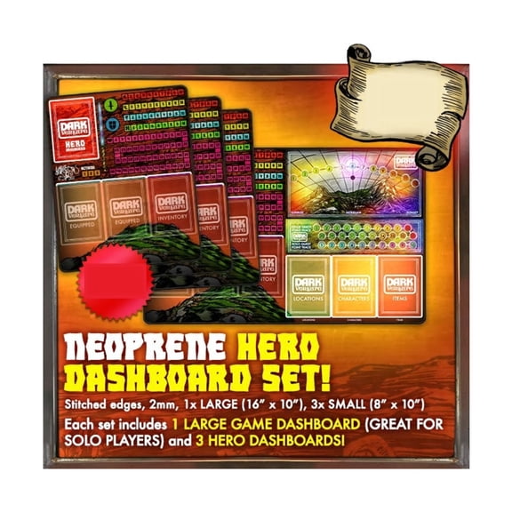 Gilded Skull Games Neoprene Hero Dashboard Set! New