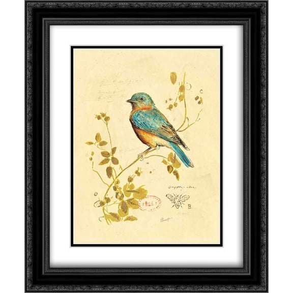 Gilded Songbird 4 2x Matted 20x24 Black Ornate Framed Art Print by Barrett, Chad