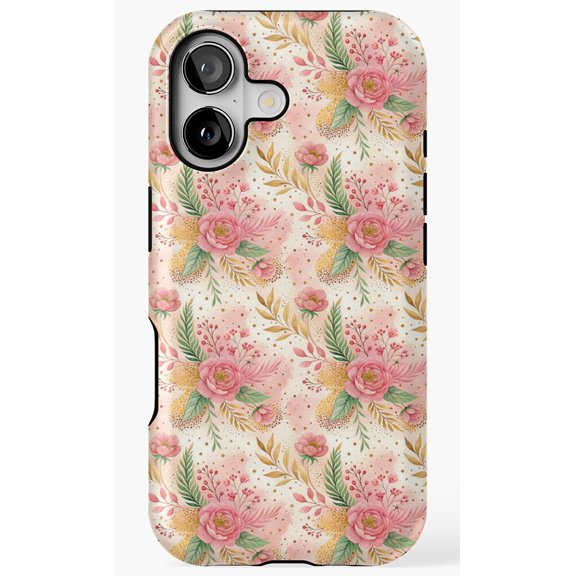 Gilded Spring Sprigs Luxury Wrap Phone Case for iPhone 11 12 13 14 15 16 17 Pro Max