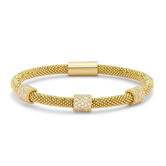 Gilded Sterling Silver Jewelco London CZ Popcorn Bracelet