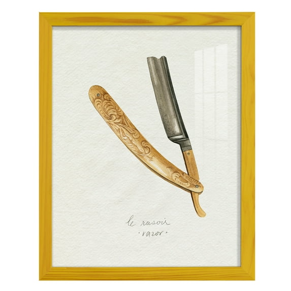 Gilded Toiletries I - Framed Print w/glass - Sunflower Yellow