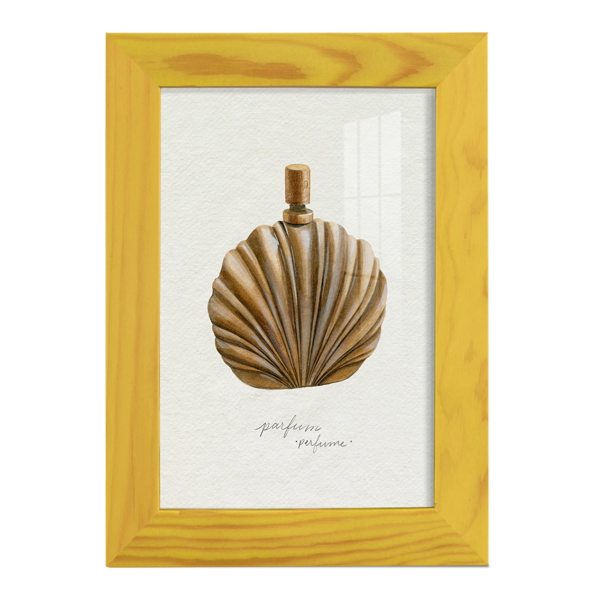 Gilded Toiletries II - Framed Print w/glass - Sunflower Yellow