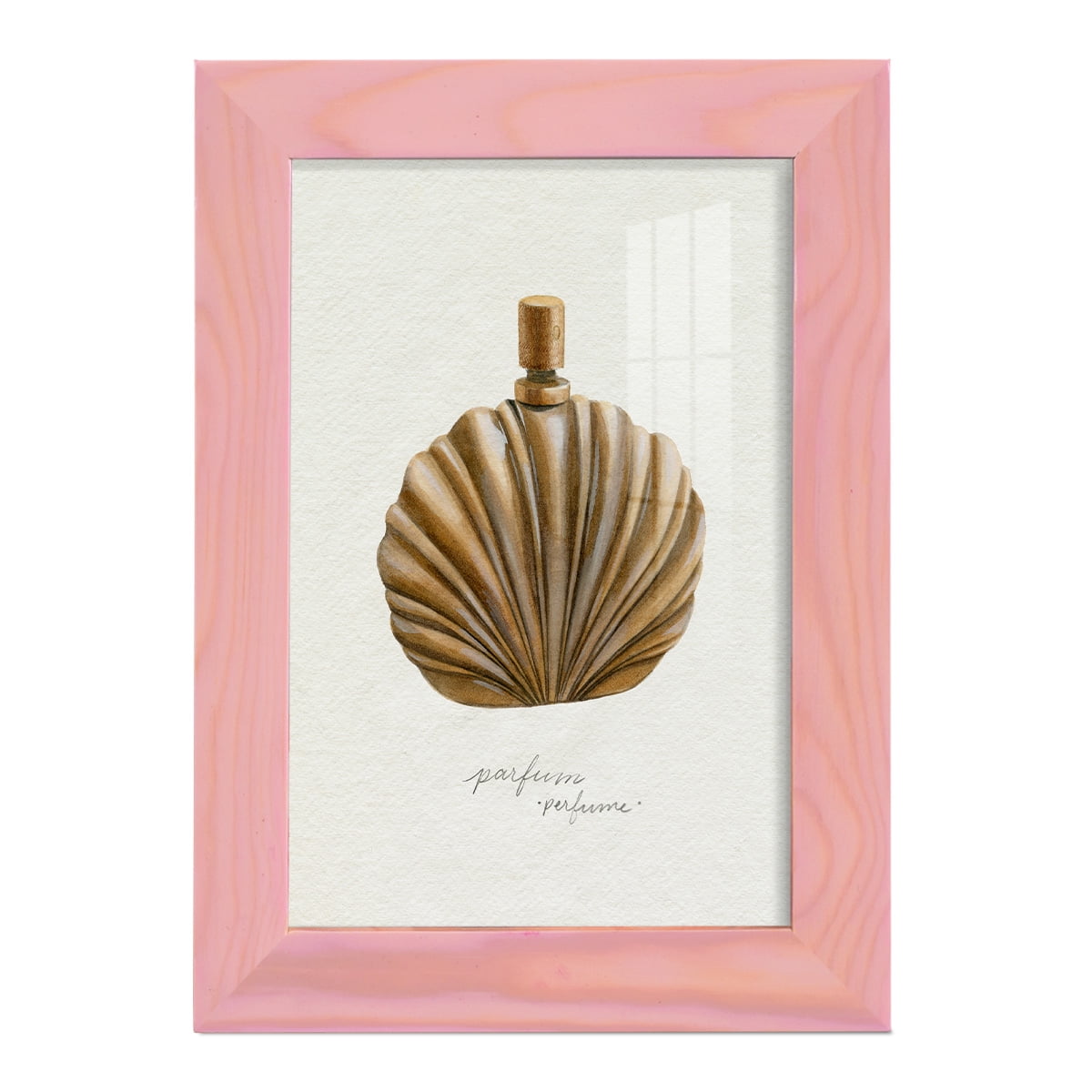 Gilded Toiletries II - Framed Print w/glass - Sunset Pink
