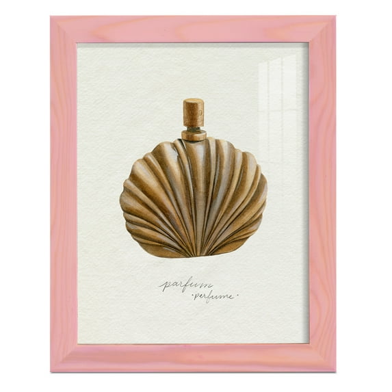 Gilded Toiletries II - Framed Print w/glass - Sunset Pink