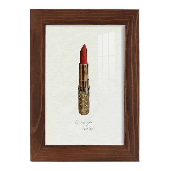 Gilded Toiletries III - Framed Print w/glass - Chestnut