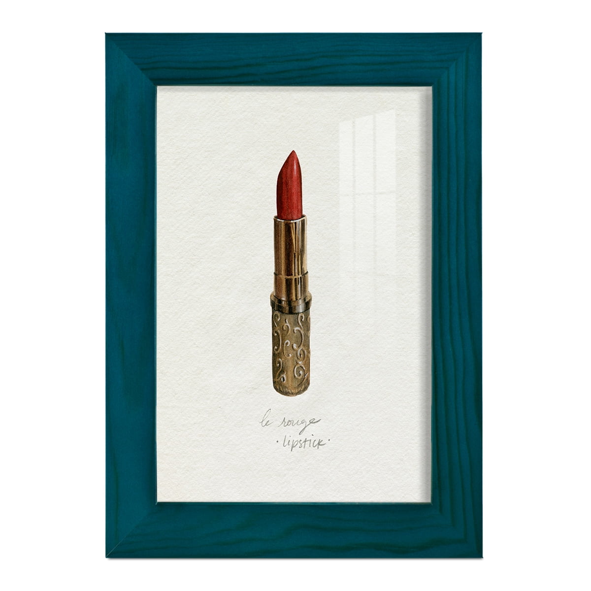 Gilded Toiletries III - Framed Print w/glass - Ocean Blue