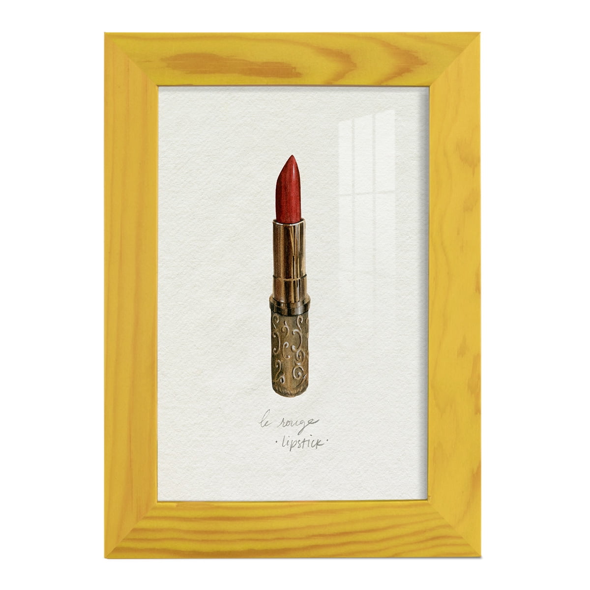 Gilded Toiletries III - Framed Print w/glass - Sunflower Yellow