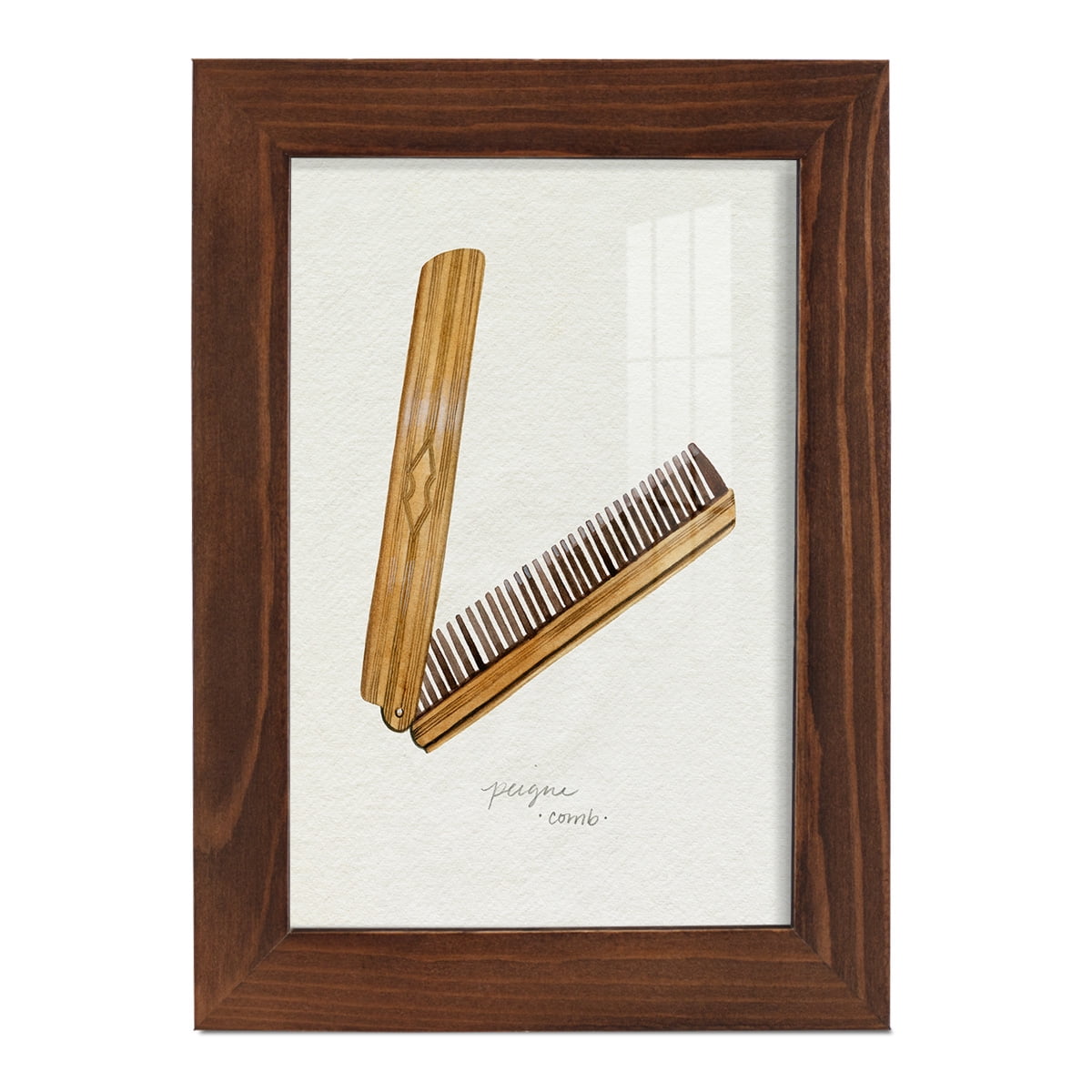 Gilded Toiletries IV - Framed Print w/glass - Chestnut