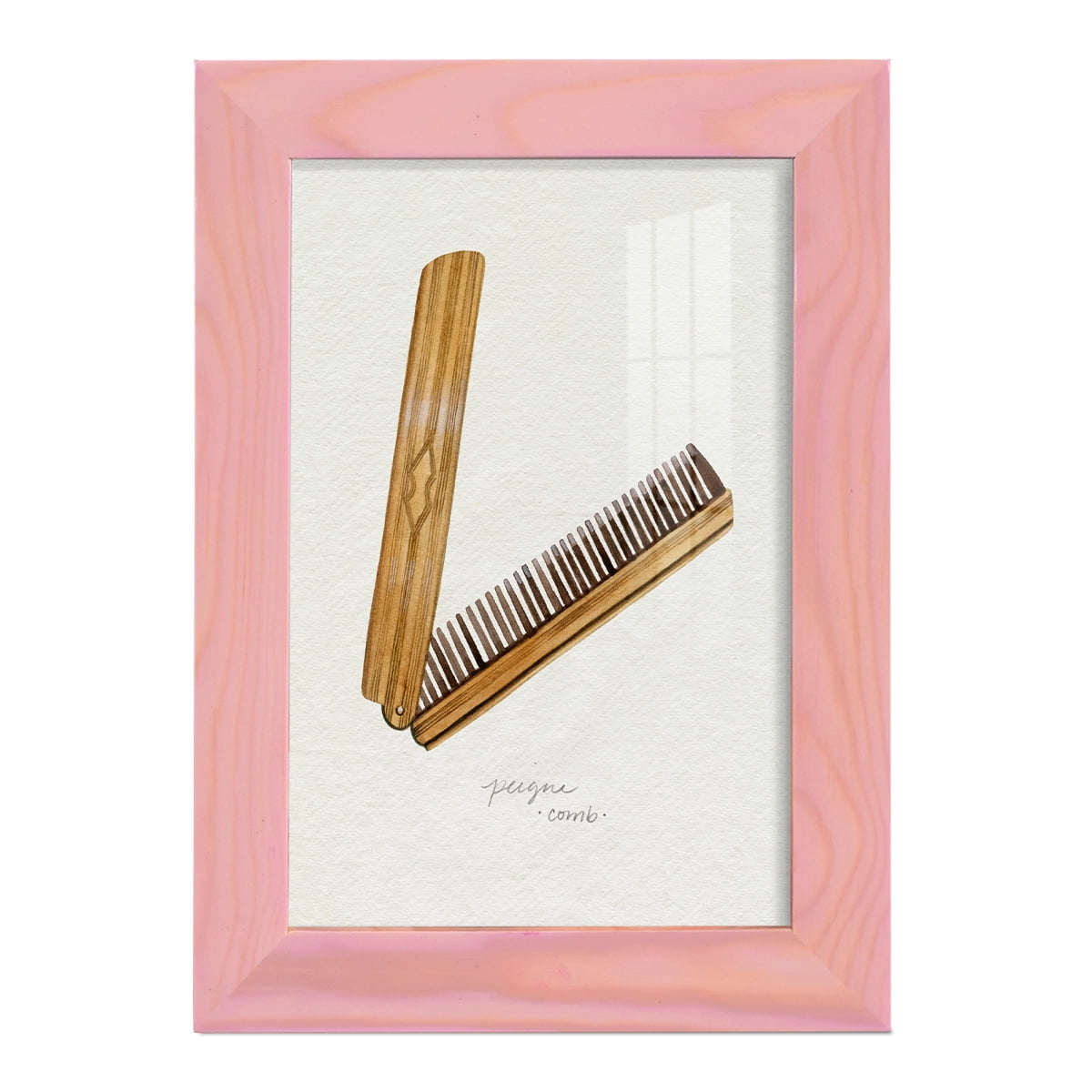 Gilded Toiletries IV - Framed Print w/glass - Sunset Pink