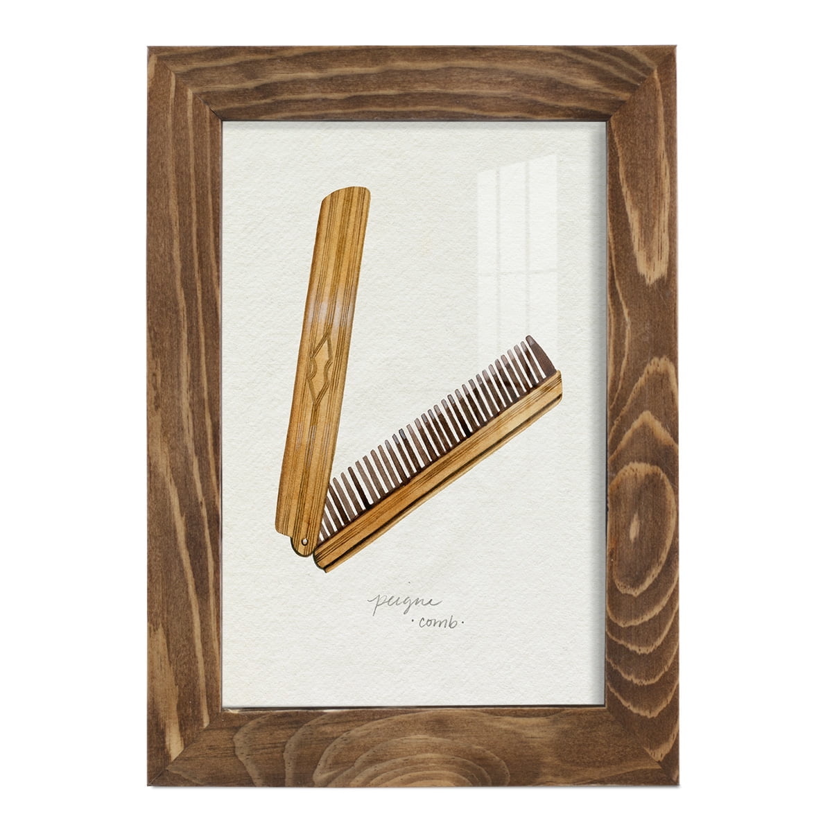 Gilded Toiletries IV - Framed Print w/glass - Walnut