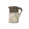 thumbnail image 1 of Gilded Top Small Ceramic Jug With Handle - Two Toned Gold & Beige, 1 of 3