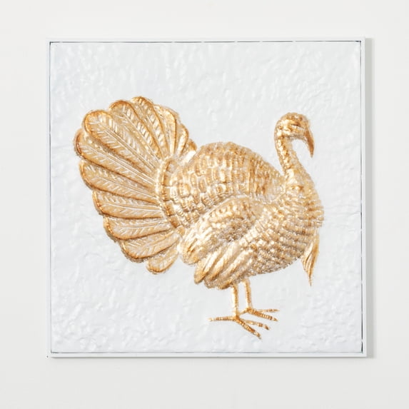 Gilded Turkey Metal Wall Art Multicolor 23"H Metal