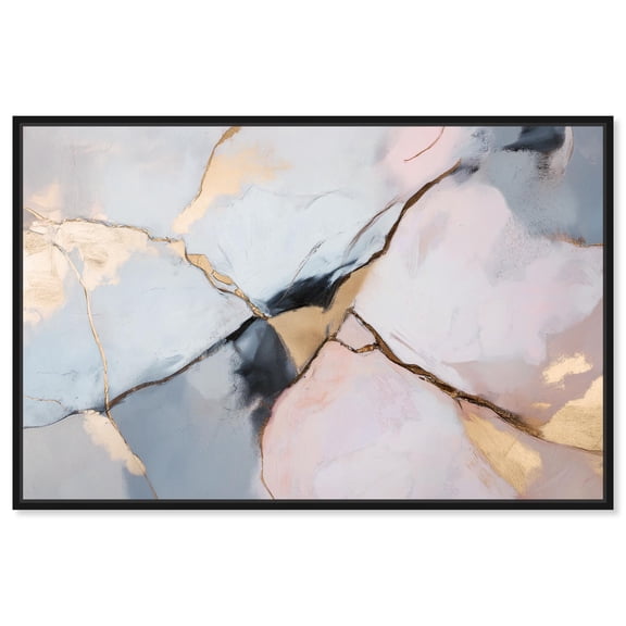 Gilded Veins Canvas Trendy Wall Art by Art Remedy, Black Frame, 15 x 10