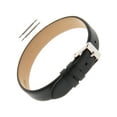 thumbnail image 1 of Gilden Ladies 8-14mm Classic Calfskin Black One-Piece Leather Watch Band Charm Bracelet F601 (8mm End Width), 1 of 3