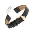 thumbnail image 1 of Gilden Ladies Classic Calfskin 6-14mm Flat Black Leather Watch Band F60 (12mm End Width, Regular Length, Gold-Tone Buckle), 1 of 3