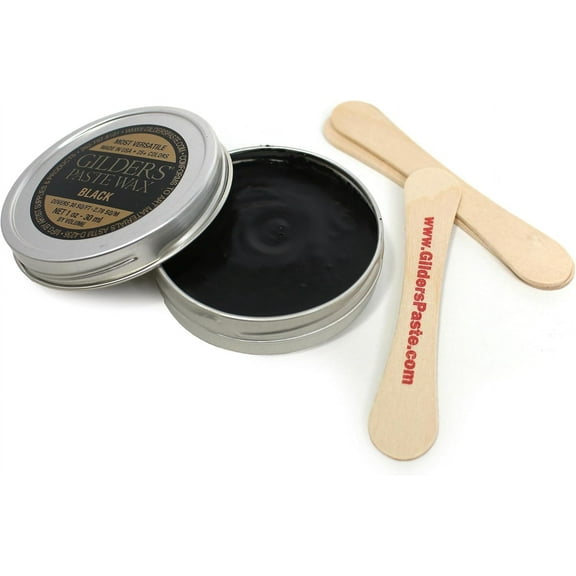 Gilders Paste Wax Paste, Gilders paste wax 1 Ounce Canister, gilders Wax Paste 30 ml Canister (Black)