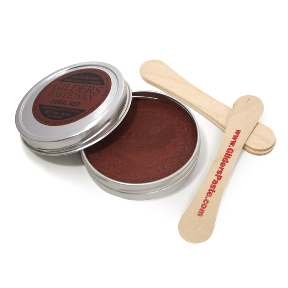 Gilders Paste Wax paste, Gilders paste wax 1 ounce canister, gilders wax paste 30 ml canister (CORAL RED)