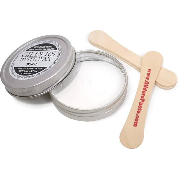 Gilders Paste Wax paste, Gilders paste wax 1 ounce canister, gilders wax paste 30 ml canister (WHITE)