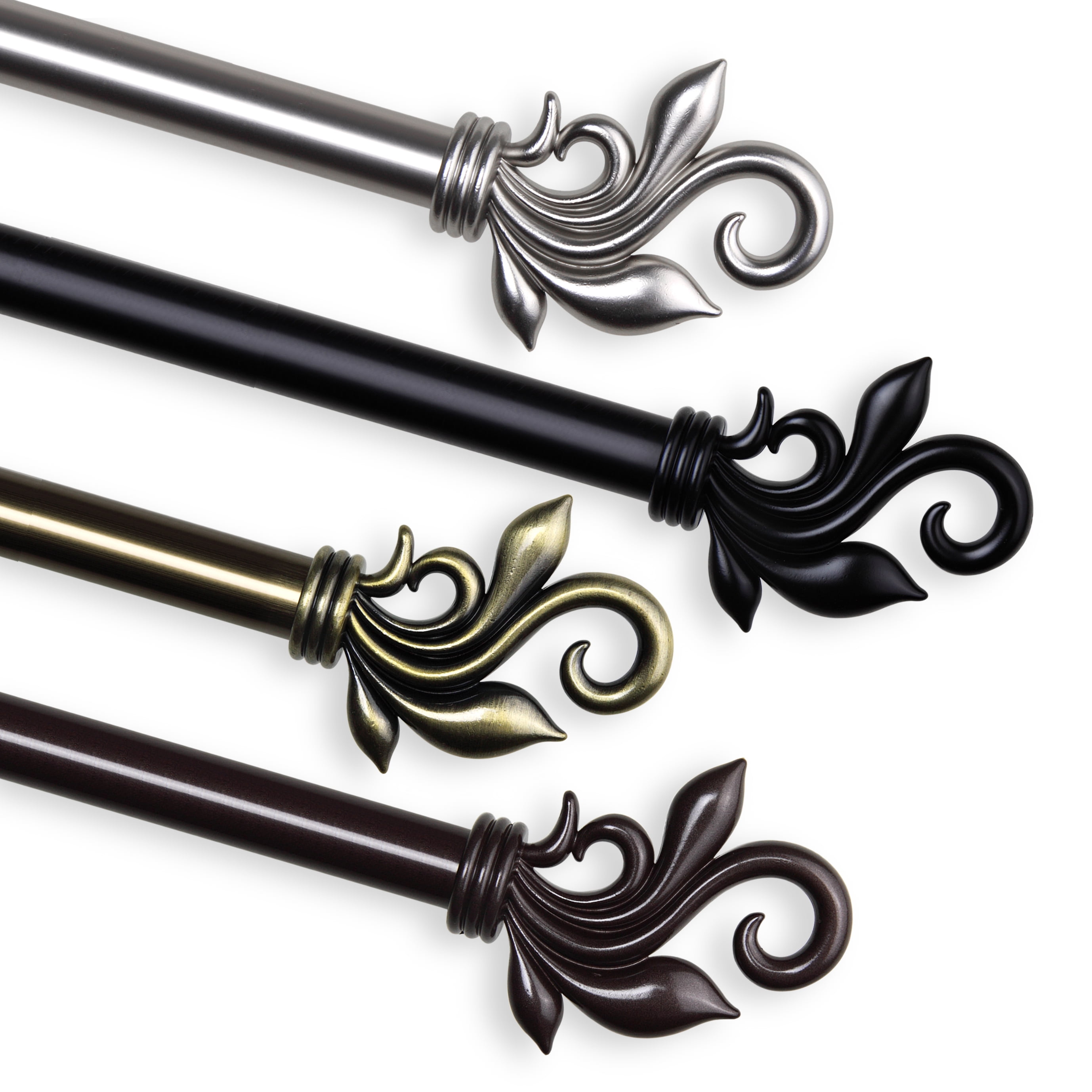 Giles 13/16 inch dia. Curtain Rod 28-48" - Cocoa