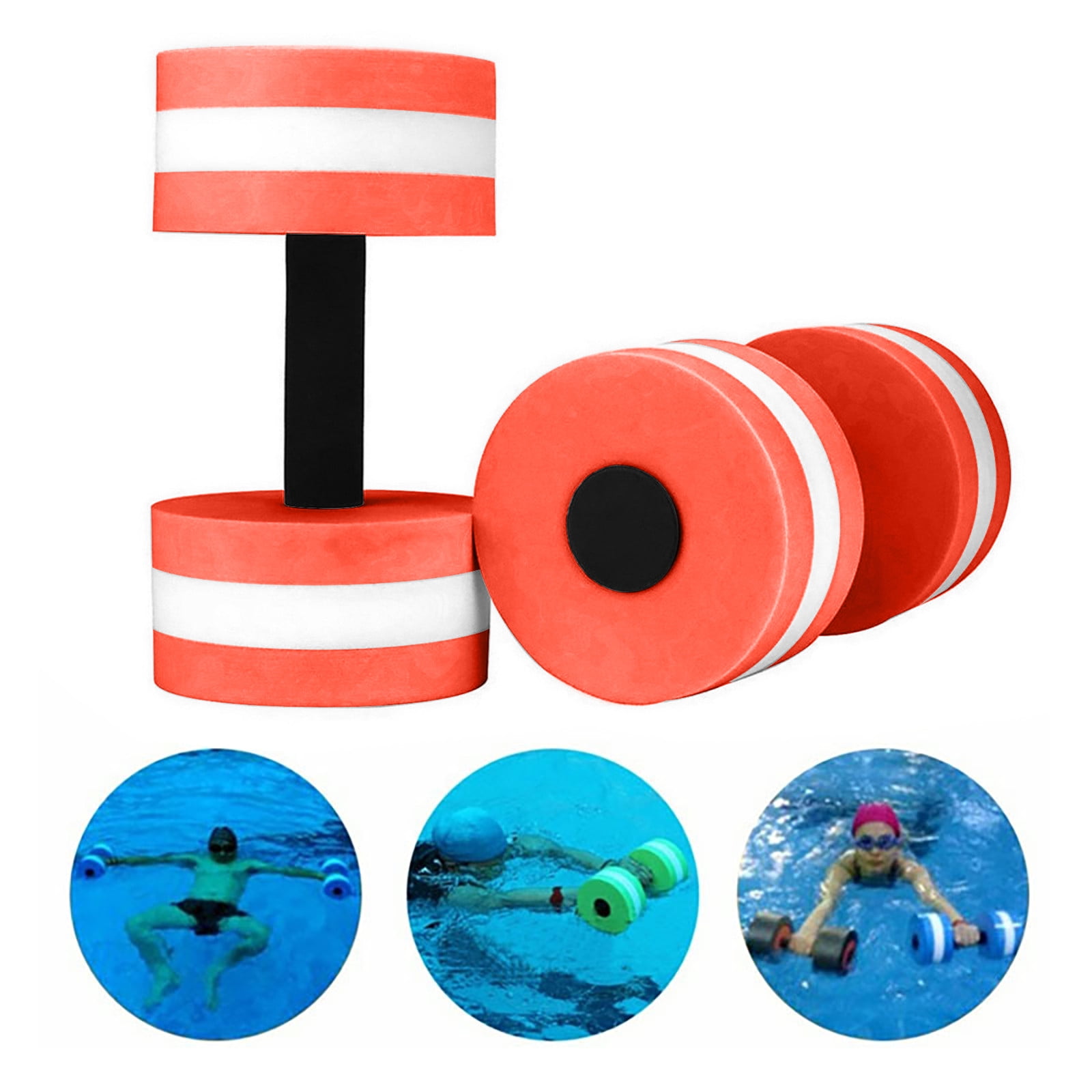 GiliGiliso 1 Pair Aqua Fitness Barbells Foam Dumbbells Hand Bars Pool