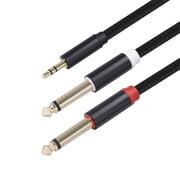 GiliGiliso 3.5 mm 1/8 بوصة TRS إلى المزدوج 6.35 mm 1/4 بوصة TS أحادية ستيريو Y- كابل الفاصل الحبل