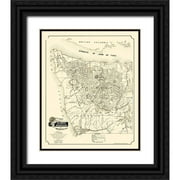 Gill 15x17 Black Ornate Wood Framed with Double Matting Museum Art Print Titled - Olympic Mountains Washington - Gill 1890