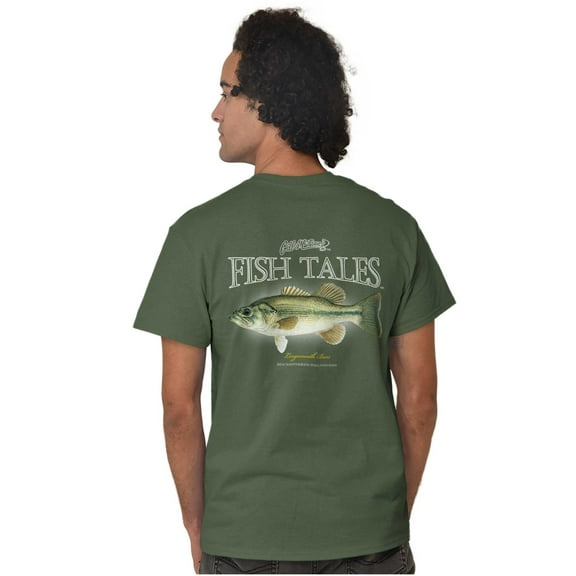 Gill McFinn Bass Fisherman Fishing Plus Size Crewneck Graphic Tee Shirt Brisco Brands 2X