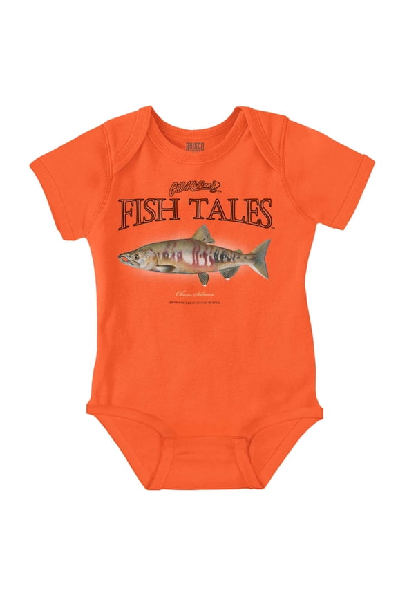 Gill McFinn Chum Salmon Fish Fishing Romper Boys or Girls Infant Baby Brisco Brands 24M