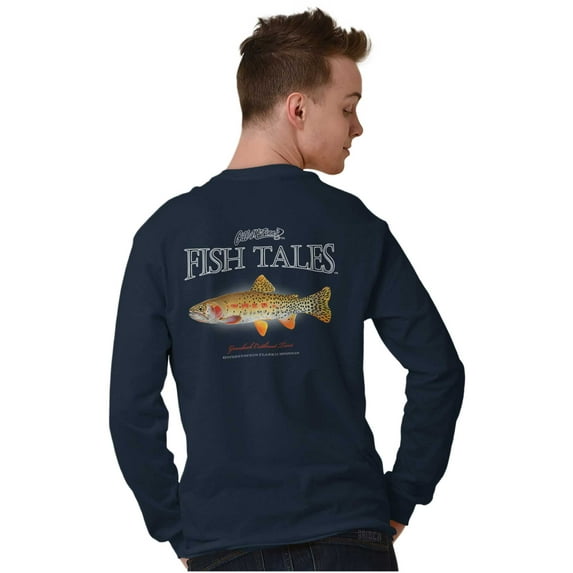 Gill McFinn Cutthroat Trout Fisherman Plus Size Long Sleeve Graphic Tee Shirt Brisco Brands 2X