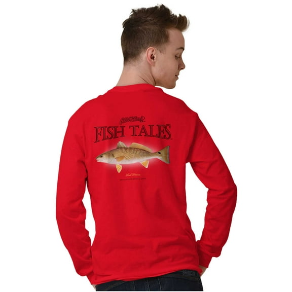 Gill McFinn Fish Tales Drum Fishing Plus Size Long Sleeve Graphic Tee Shirt Brisco Brands 3X