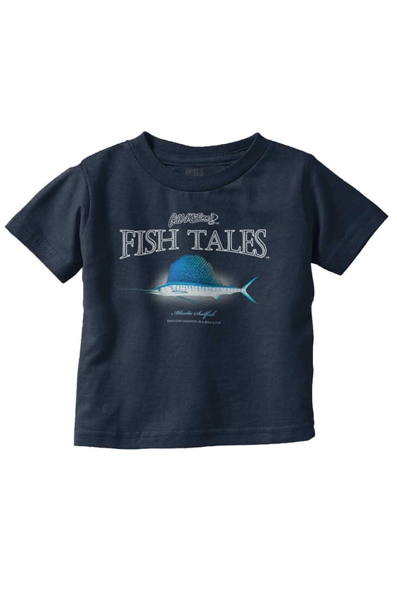 Gill McFinn Fishing Atlantic Sailfish Toddler Boy Girl T Shirt Infant Toddler Brisco Brands 3T