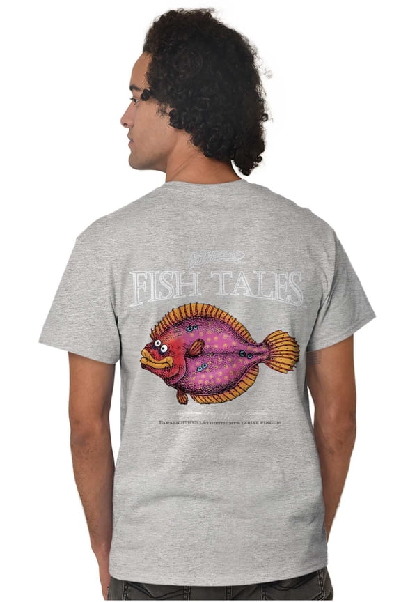 Gill McFinn Funny Flounder Fishing Men's Graphic T Shirt Tees Brisco Brands L