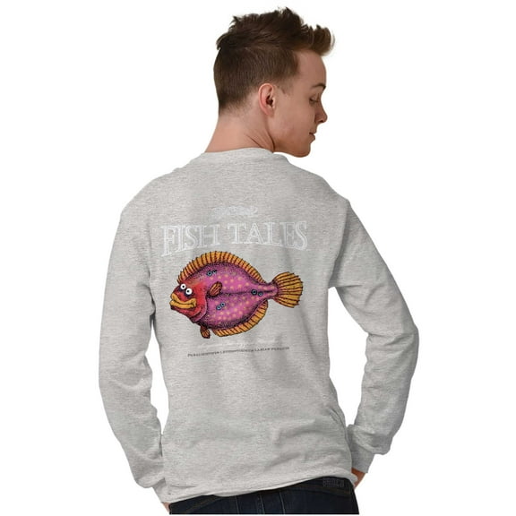 Gill McFinn Funny Flounder Fishing Plus Size Long Sleeve Graphic Tee Shirt Brisco Brands 3X