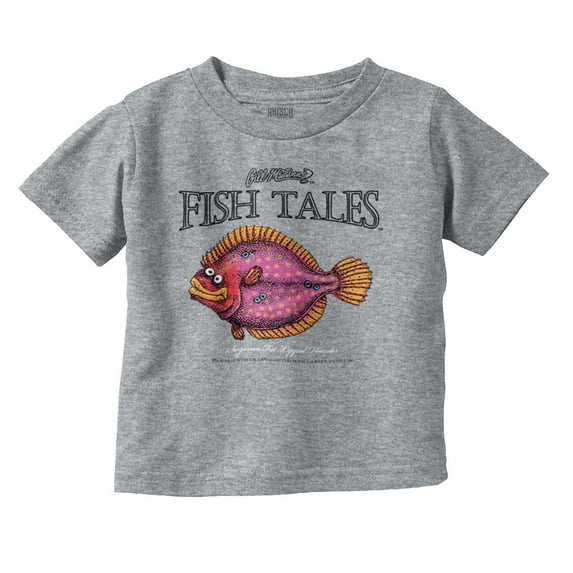 Gill McFinn Funny Flounder Fishing Toddler Boy Girl T Shirt Infant Toddler Brisco Brands 12M