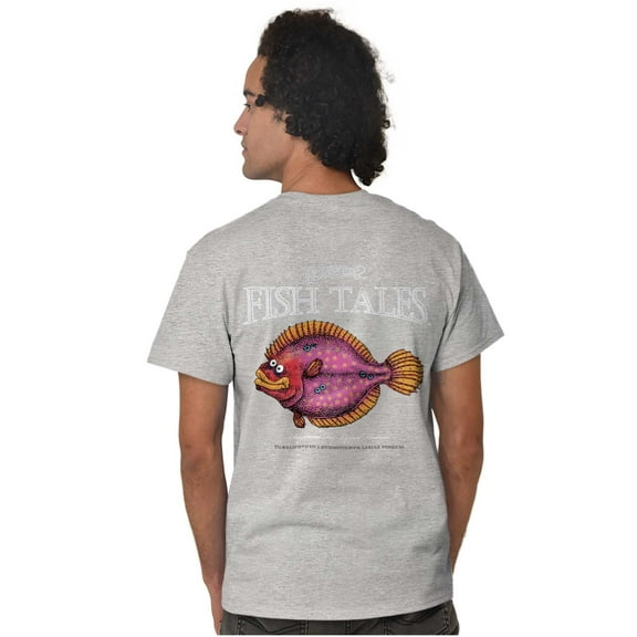 Gill McFinn Funny Flounder Fishing Plus Size Crewneck Graphic Tee Shirt Brisco Brands 2X