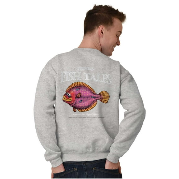 Gill McFinn Funny Flounder Fishing Unisex Plus Fleece Graphic Sweatshirt Brisco Brands 2X