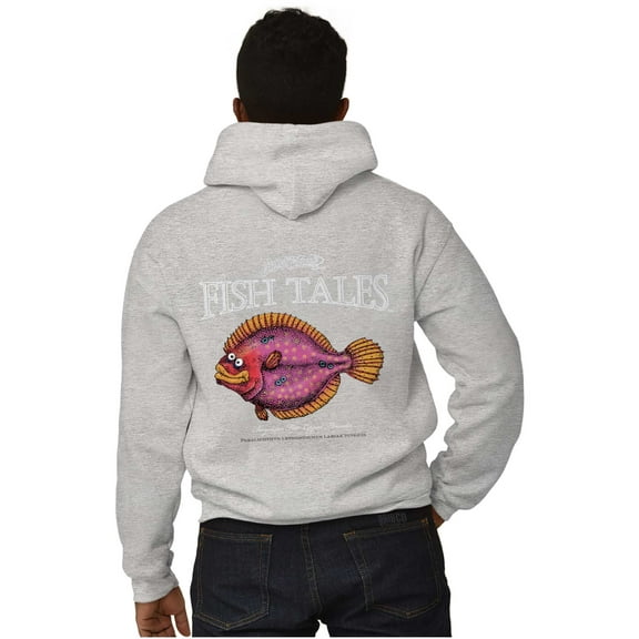 Gill McFinn Funny Flounder Fishing Unisex Plus Fleece Graphic Hoodie Brisco Brands 2X