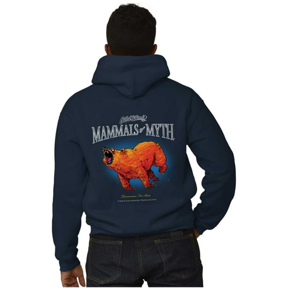 Gill McFinn Hunting Fire Bear Funny Unisex Plus Fleece Graphic Hoodie Brisco Brands 2X