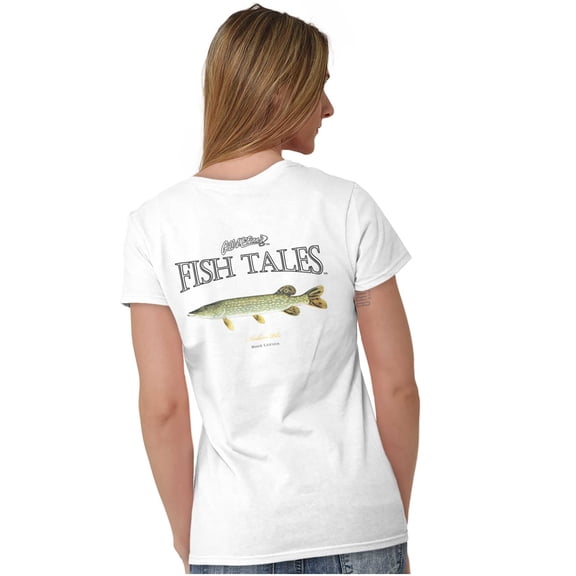 Gill McFinn Northern Pike Fishing Womens Slim Fit Graphic Tee Brisco Brands L