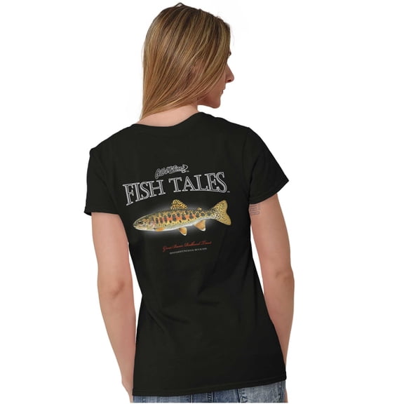 Gill McFinn Redbank Trout Fishing Womens Fitted Plus Size Graphic Tee Brisco Brands 2X
