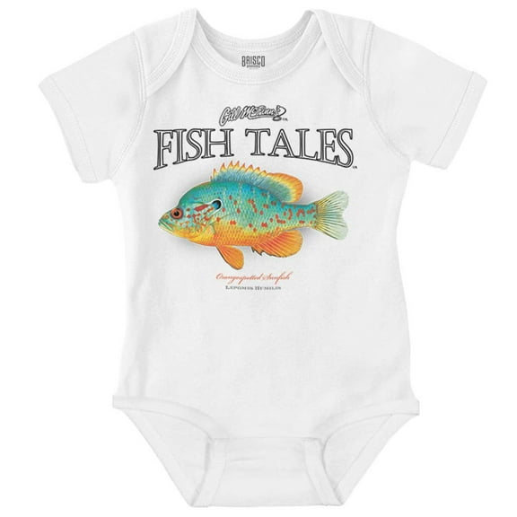 Gill McFinn Spotted Sunfish Fisherman Romper Boys or Girls Infant Baby Brisco Brands NB