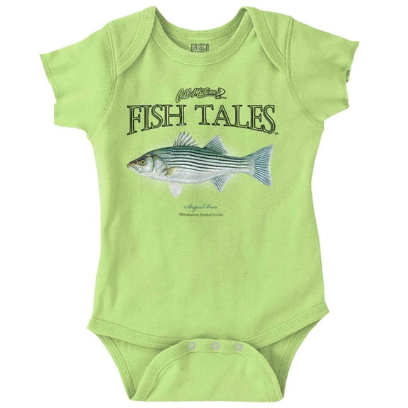 Gill McFinn Striped Bass Fisherman Romper Boys or Girls Infant Baby Brisco Brands 12M