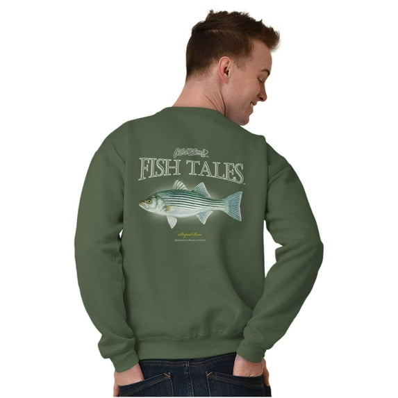 Gill McFinn Striped Bass Fisherman Unisex Plus Fleece Graphic Sweatshirt Brisco Brands 2X
