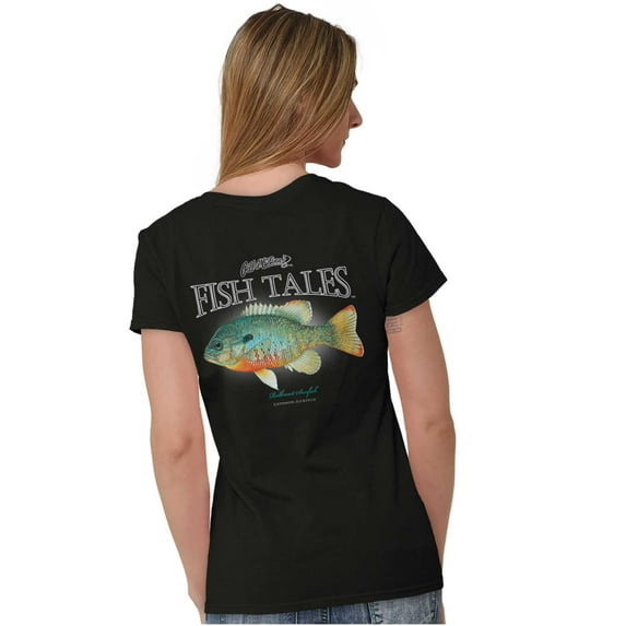 Gill McFinn Sunfish Fisherman Fishing Womens Fitted Plus Size Graphic Tee Brisco Brands 2X