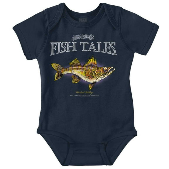 Gill McFinn Warlord Walleye Fishing Romper Boys or Girls Infant Baby Brisco Brands 12M